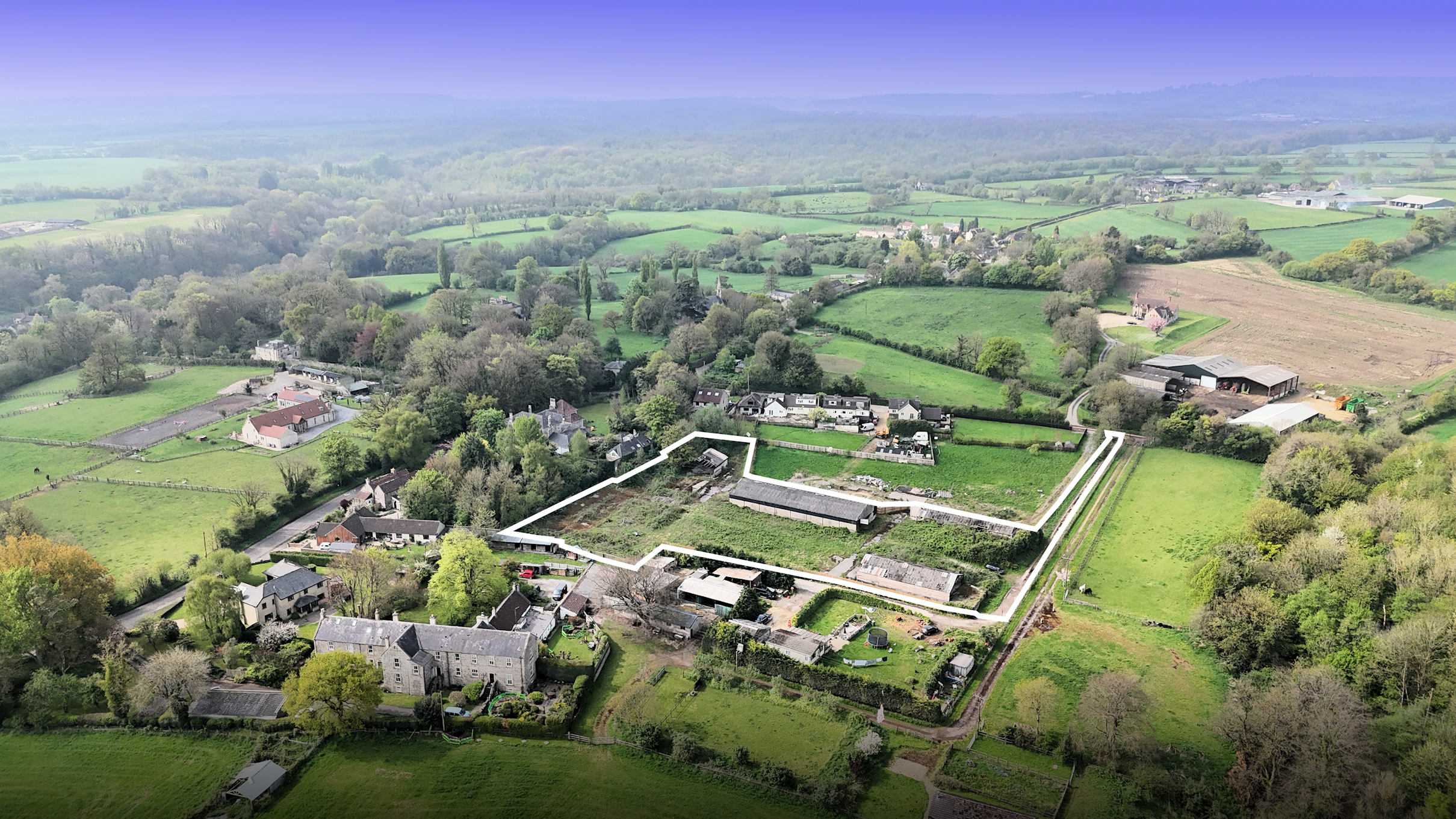 Aerial view of the site (outlined)