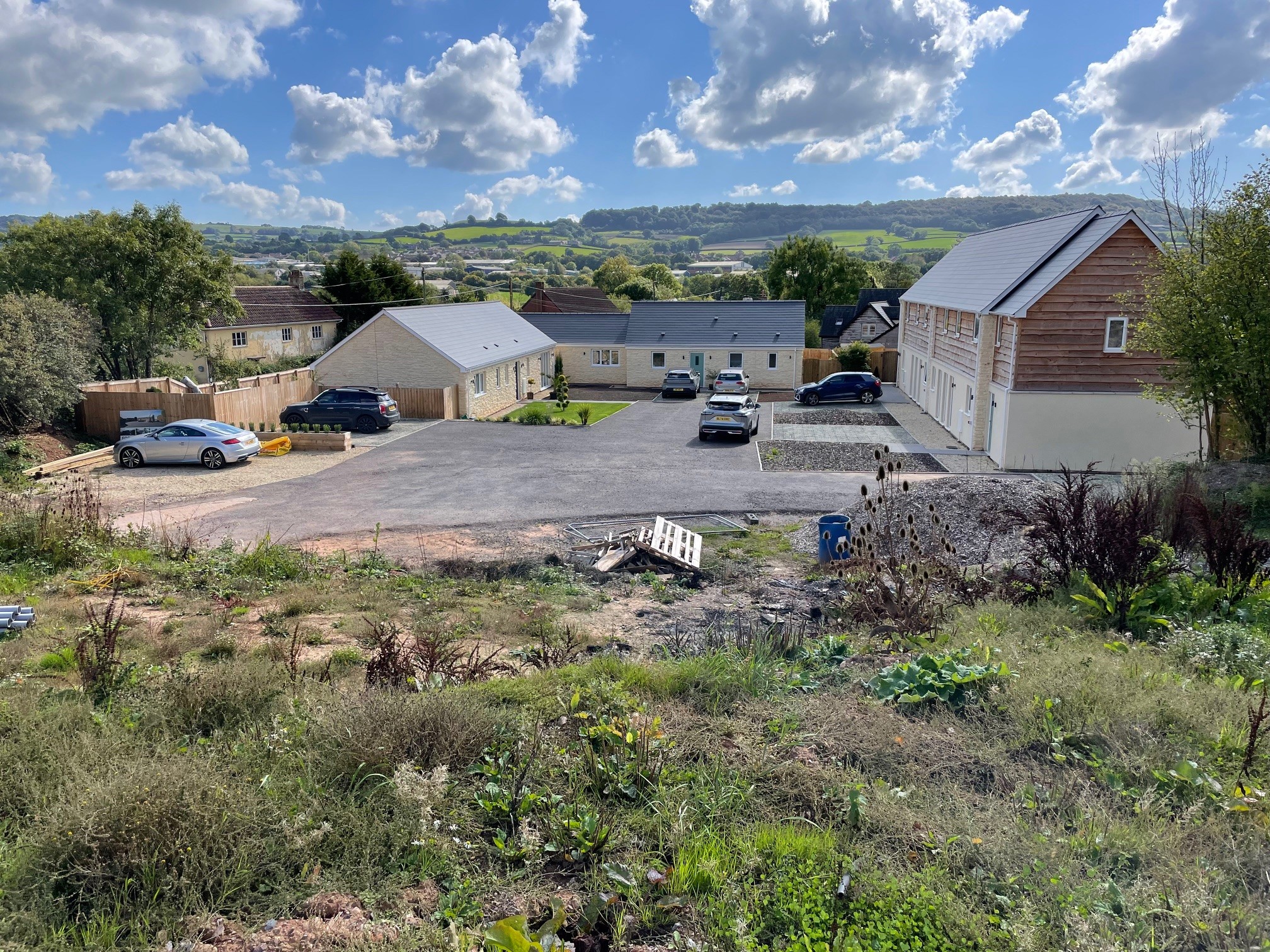 view south across site