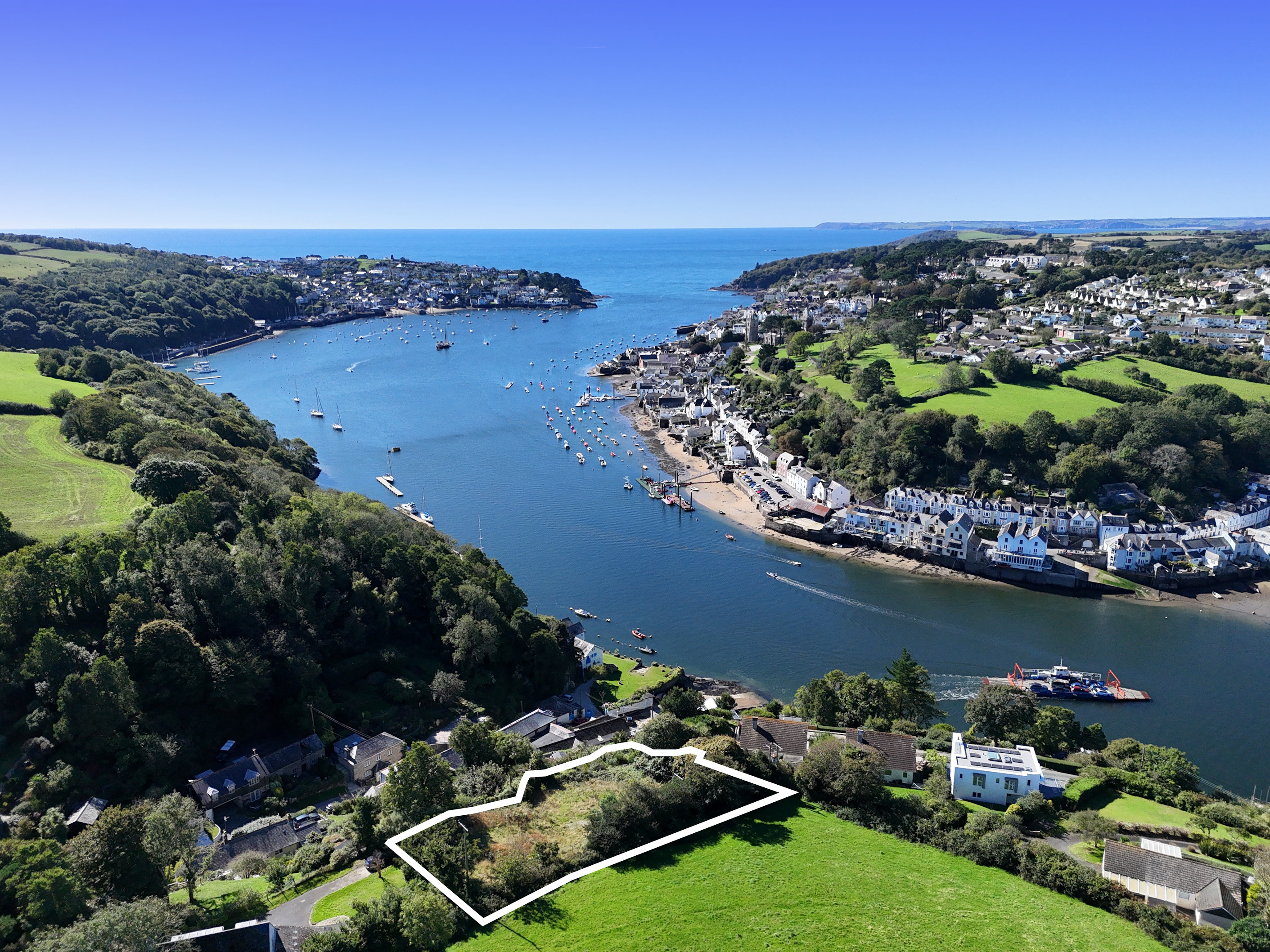 Aerial view of the plot (outlined)