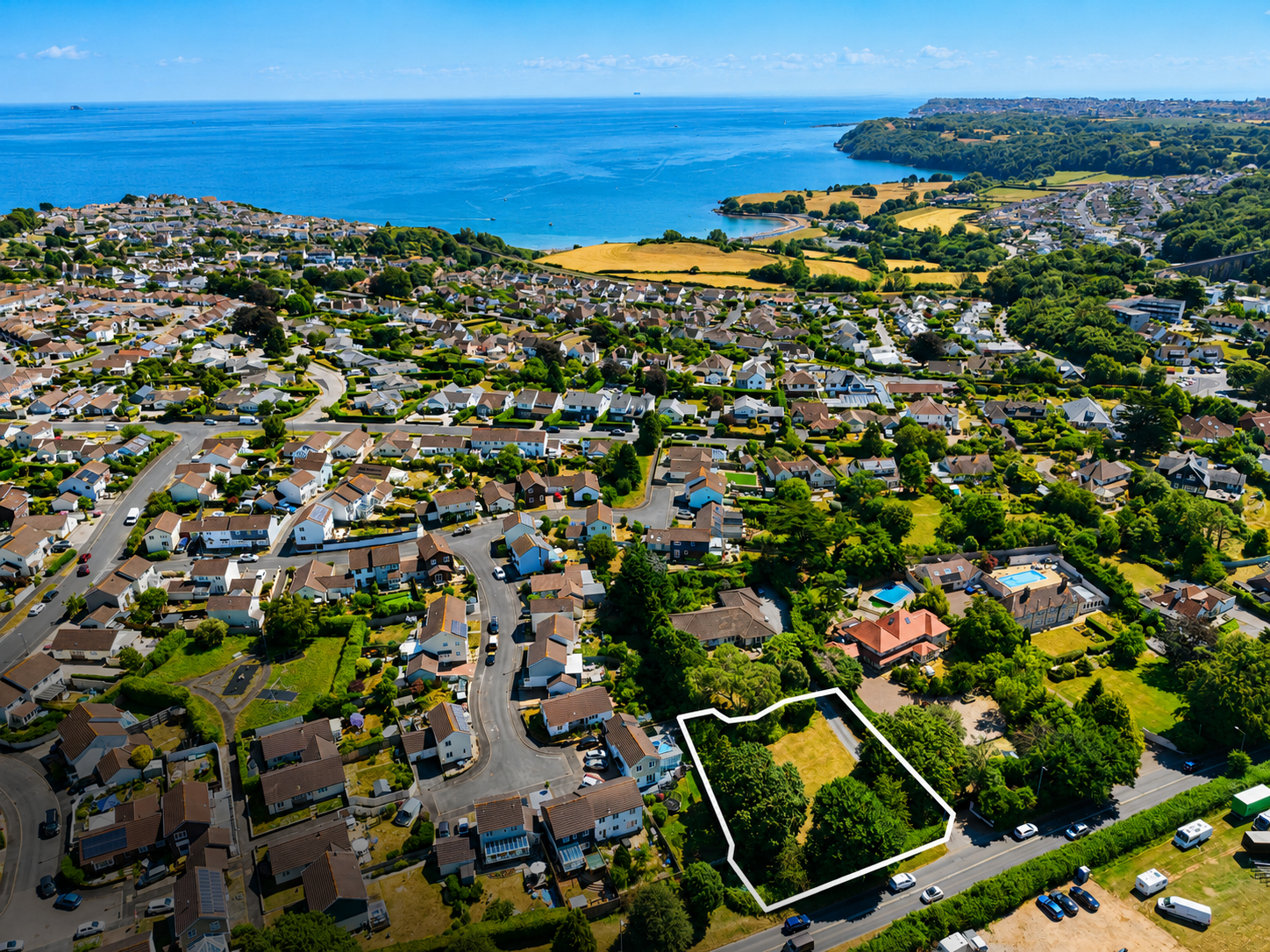 Aerial view of plot (outlined)